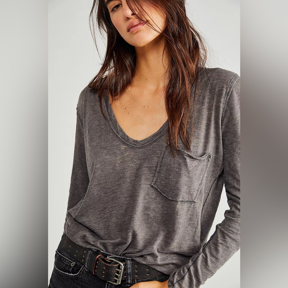 Free People Betty Long Sleeve Characol